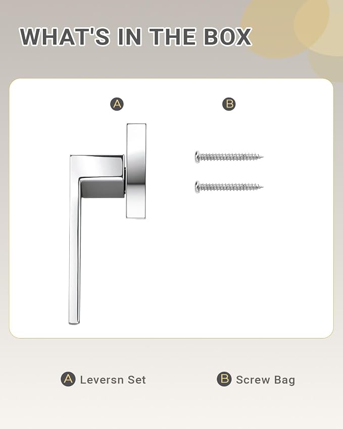 KNOBWELL 4 Pack Dummy Door Knob Polished Chrome Closet Doorknob Inside Fake Door Lever, Reversible for Left and Right(One Side Use)