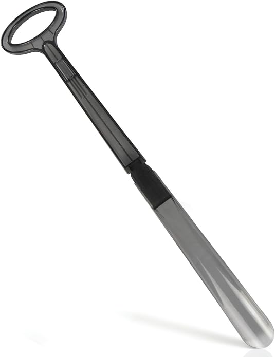 Vive Long Shoehorn for Seniors with Handle 23" | Sock Remover, Long Handled for Men & Women, Boot Shoe Helper and Sock Aid, Extra Reach, Patent-Pending Foldable