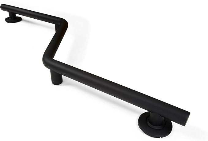 Bathroom Grab Bar, 38 inch Stainless Steel, Right Handed Zuma Bar, 1.25 inch Diameter, Handicap Grab Bar, Safety Rail, Matte Black