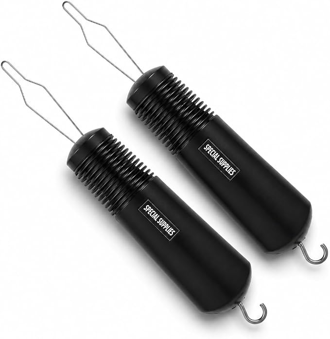 Special Supplies Button Hook (2 Pack) Wire Loop Pull Through - Shirt, Dress, Collar - Non-Slip, Ribbed Grip for Seniors, Arthritis Sufferers - Wide Gripper, Puller Dressing Aid (Universal)