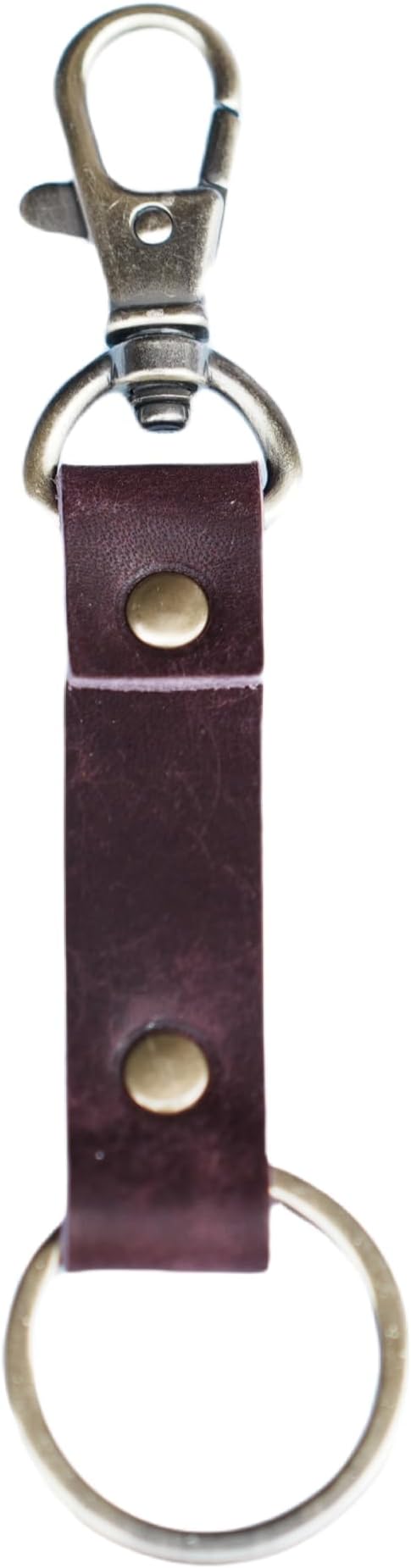 Genuine Leather Keychain Walnut Leather Key Holder Mens Belt Key Chain Ring Fob