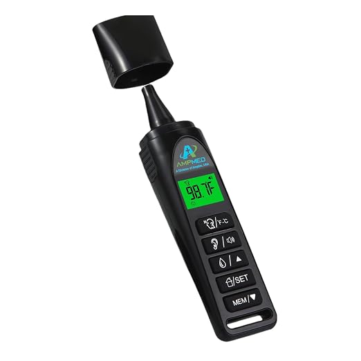 Baby Forehead & Ear Thermometer, 3-in-1 Infrared, Stand, Black | Touchless, For Baby, Infants, Toddlers, Kids & Adults, Base Stand & Clock