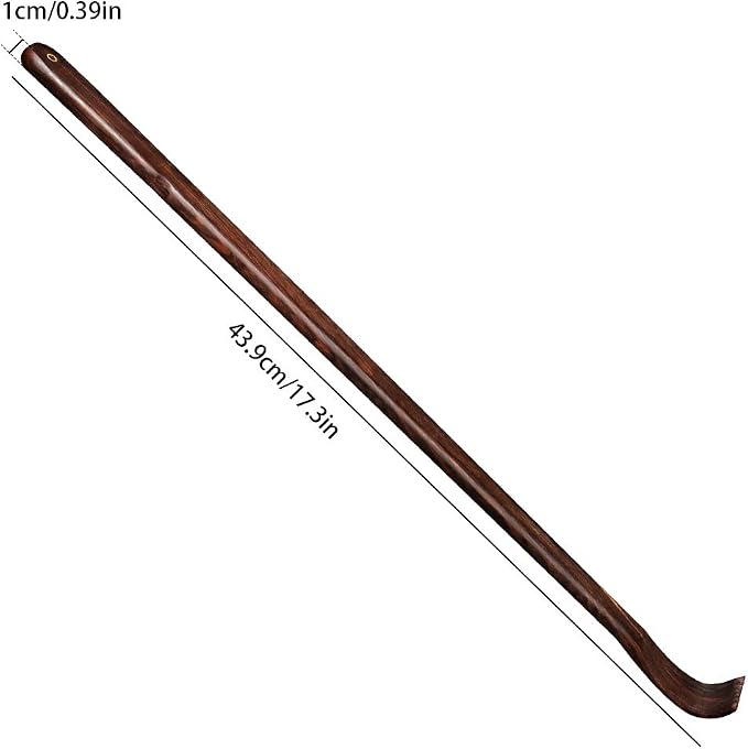 Tomorotec Wooden Back Scratcher 17 Inch Long Handle for Men Women Black | Thicken Extended Rosewood Handcrafted Itch Relief Body Massager for Elderly Seniors Dad Mom Christmas Stocking Stuffer