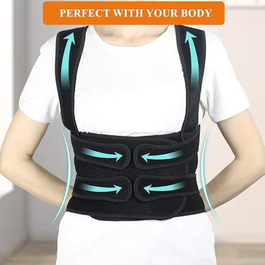 WEEOATAR Upper Back Support Posture Corrector Strap Posture Trainer, Breathable, Easy to Wear with Magic Sticker Back Brace to Improve Posture for Adults and Kids (Pink, L)