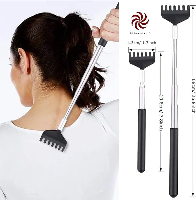 TSL Enterprises LLC Quality Wood Handle 20 Claw Scalp Massager with Telescopic Back Scratcher