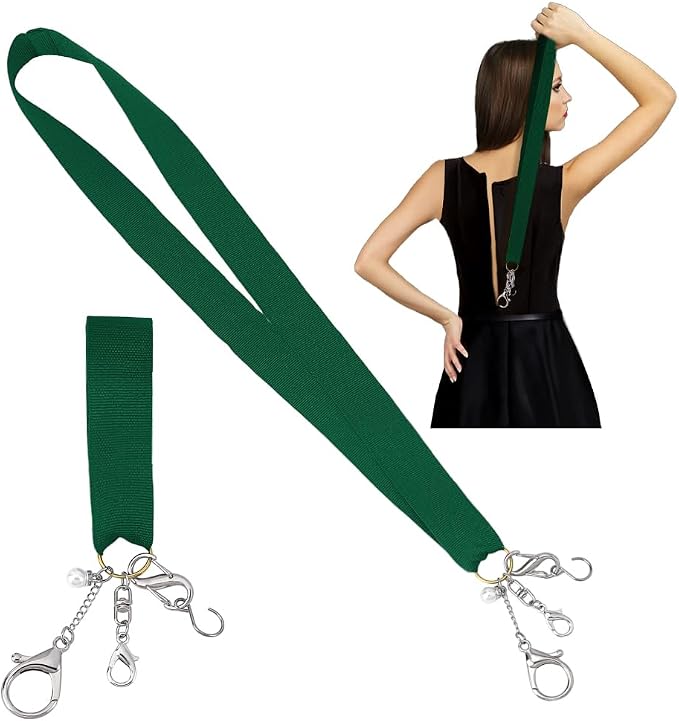 PH PandaHall 2pcs Zipper Helper Pull for Dresses, Dress Zipper Pull Helper Green Zipper Puller Zip with Hook and Clip Zipper Extender Zipper Gripper Zipper Tool for Tight Dress-Boots Zip up Dress