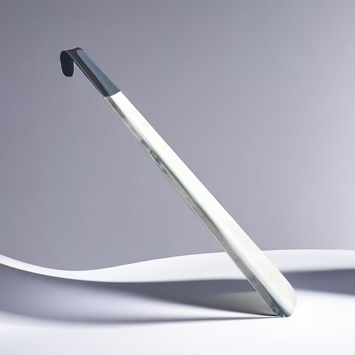 Shoe Horn Long Handle for Seniors, Men, Kids and Women, Extra Long Metal Shoe Horn - 16.5 inch Heavy Duty Stainless Steel Shoehorn, Set of 2