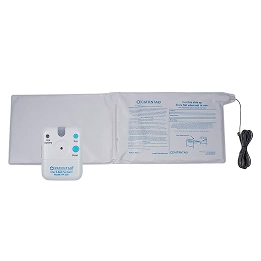 Patient Aid Bed Alarm with 10" x 30" Motion Sensor Pad and Wired Device, Various Ring Sound and Mounting Options, AC Adapter and Battery Powered Wandering and Fall Prevention for Elderly