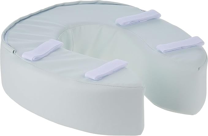 Essential Medical Supply Foam Padded Toilet Seat Cushion Riser with Hook and Loop Attachment for Toilet Seat and Washable Vinyl Cover, 2"