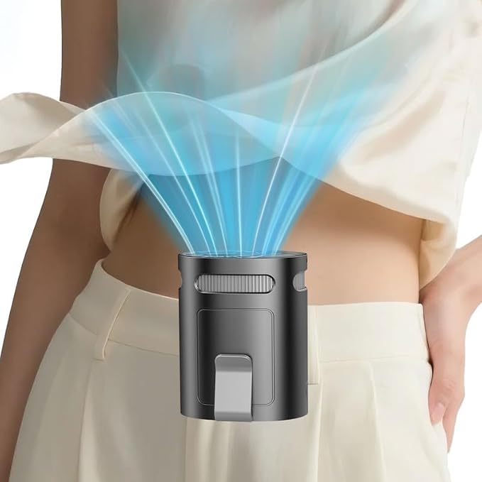 Portable Waist Fan Rechargeable Quiet-Small Light Weight Personal Fans Battery Operated Ac,Cool Clip Fan Under Shirt Clothes Waistband Belt Buckle Pant Pocket for Construction Worker Blue Collar Men