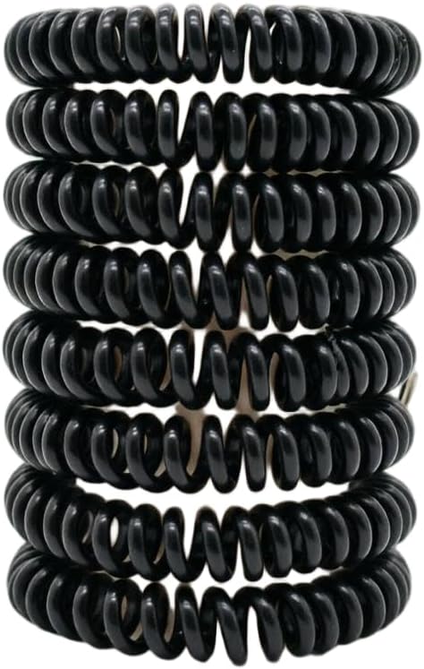 9pcs Black Wrist Coil Keychain key ring bracelet wrist key holder stretchy | Key Chain Holder Outdoor Sports and Gym Swimming stretchy wristband key ring