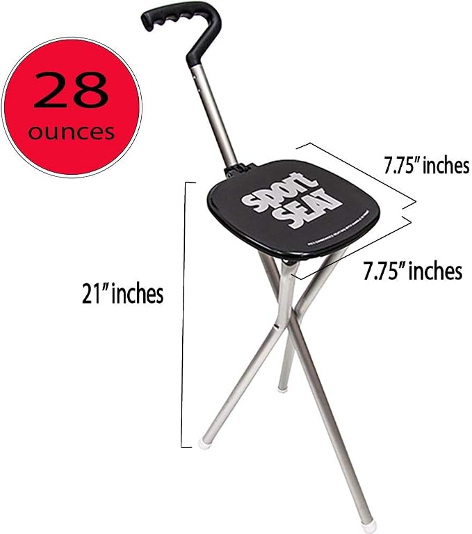 Sport Seat from Alex Orthopedic Walking Cane in Blue with Portable Seat for Sitting Anywhere - Ultra Light Support, Sitting and Travel for Seniors and Adults - Made in USA