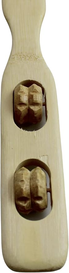 Dependable Industries inc. Essentials Bamboo Wood Back Scratcher with Massage Rollers Long Reach Therapeutic