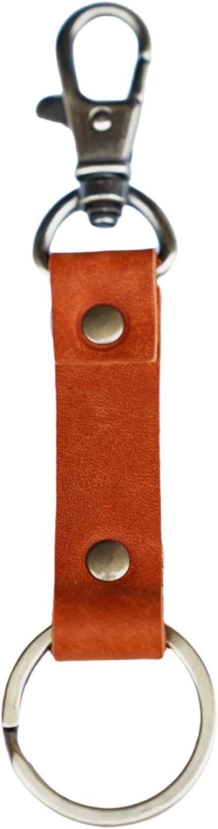 Genuine Leather Keychain Walnut Leather Key Holder Mens Belt Key Chain Ring Fob