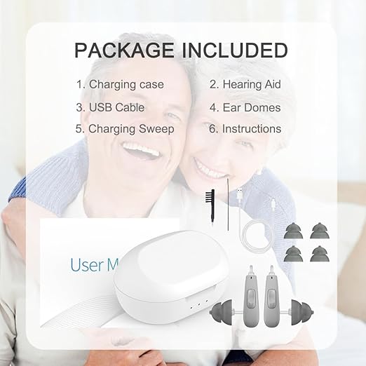 Not Amplifiers True Professional Hearing Aids for Seniors with Hearing Loss - 16-Channel DSP Noise Cancellation, OTC Rechargeable BTE Hearing Aids with Charging Case