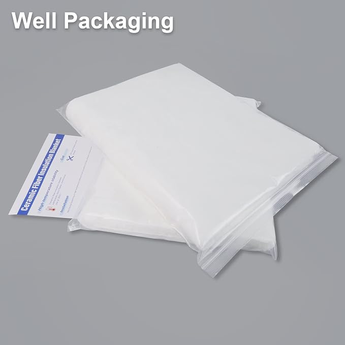 Ceramic Fiber Insulation, 24"x15.7"x1" Thick, 2600F Fireproof Insulation Blanket for Wood Stove Baffle, Fireplace, Pellet Stove, Chimney, Furnace, Boiler, Pizza Ovens and Forge