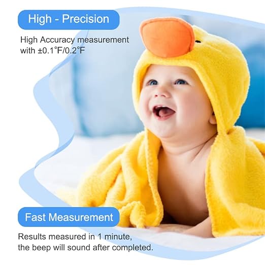 Berrcom Digital Thermometer for Adults, Kids, Babies, Oral Rectal Underarm | Medical Thermometer with Fever Alarm, C/F Switchable, Body Temperature, Fast Read, Oral in Mouth, Rectal, Under Arm Use