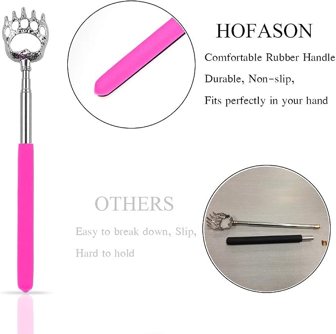 HOFASON Gift for Men, Stocking Stuffers for Adults Men Women, Back Scratcher, Mens Gifts for Christmas, White Elephant Gifts for Adults Husband Wife Friend Him Her, Small Gadgets for Men, Dad (Pink)