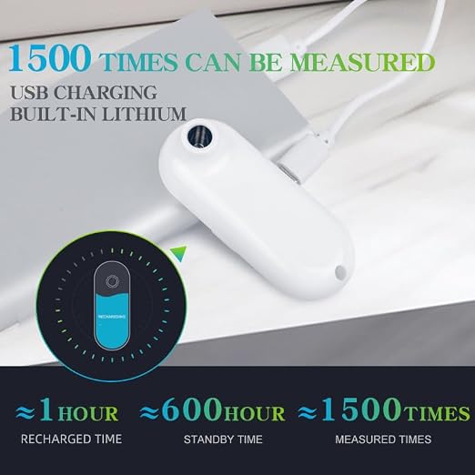 Rechargeable Medical Forehead Thermometer for Adults and Children Portable White Non-Contact Digital Thermometer with Fast 1-Second Touchless Reading White