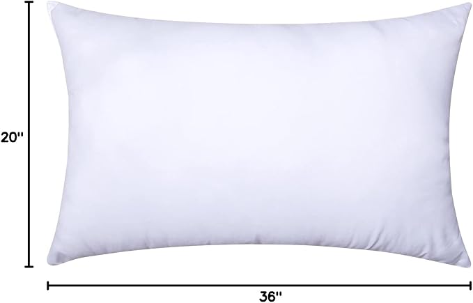 MIULEE 20x36 Inch Throw Pillow Insert for Couch Sofa Bed | Premium Virgin Filling, Soft Brushed Fabric, Rectangle Decorative Pillow, Lumbar Back and Neck Support