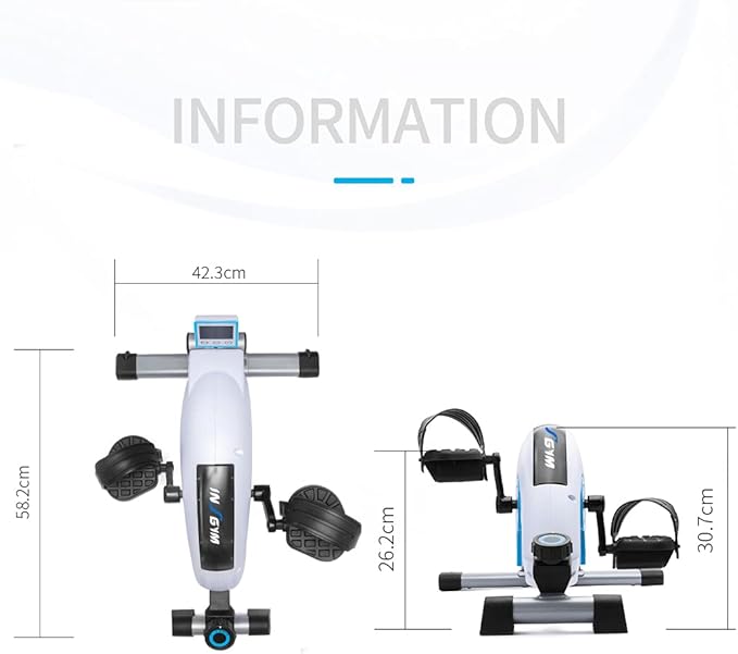 Under Desk Mini Pedal Exerciser for Arm & Leg Workout, Portable Compact Exercise Bike with Adjustable Resistance & LCD Display