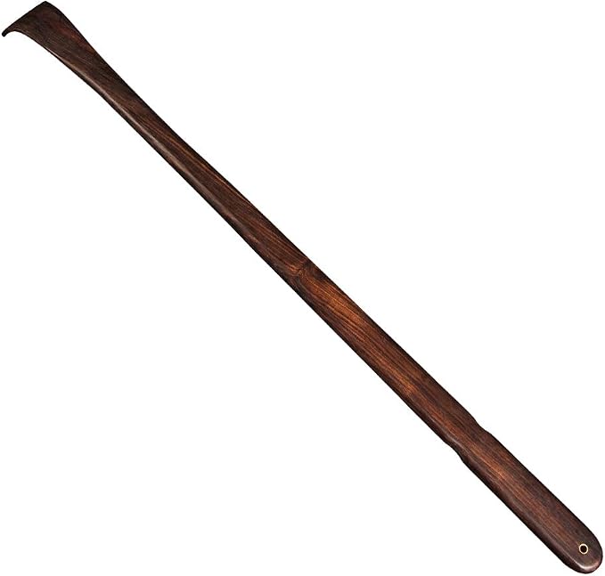Tomorotec Wooden Back Scratcher 17 Inch Long Handle for Men Women Black | Thicken Extended Rosewood Handcrafted Itch Relief Body Massager for Elderly Seniors Dad Mom Christmas Stocking Stuffer