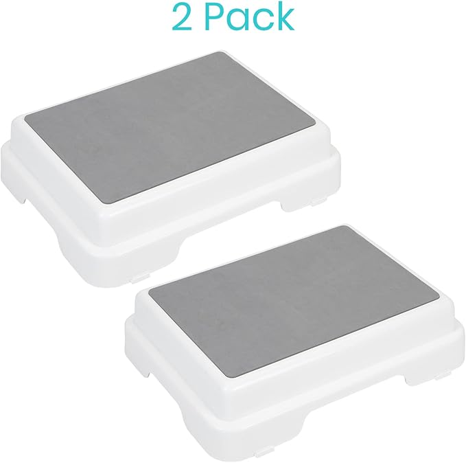 Vive Bath Step Stool (4.5") - Slip Resistant, Stackable, Indoor/Outdoor - Safety Stepping Stool Bathroom Aid for Adults, Handicap, Elderly, Seniors, Bathtub, High Beds, Kitchens - Nonslip