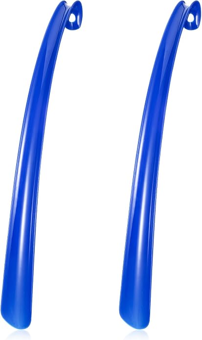 2PCS Shoe Horn Long Handle, 17" Long Shoe Horn Plastic Shoes Horns Black Shoehorn Boot Shoes Helper for Men Women