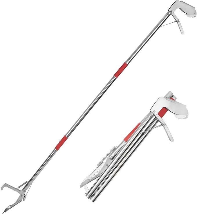 50" Snake Grabber, Snake Grabber Tool, 3 Fold Snake Tongs,Heavy-Duty Trash Picker Pickup Tool for Home