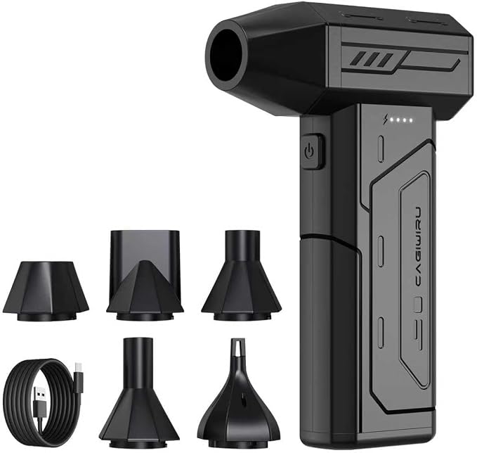 Compressed Air Duster,130000RPM Super Power Cordless Air Duster,Rechargeable Brushless Blower,3 Gear Adjustable Mini Blower with LED Light,Dust Remover for Computer/House/Outdoor/Car