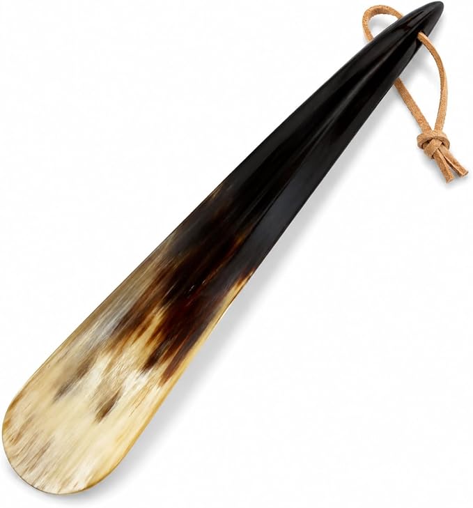 Shoe Horn Made with Real Horn Handmade. Easy Grip Long handle Shoehorn for Men,Women Seniors, Pregnancy, Elderly, back pain, tall people and kids Shoes & Boots.Best Gift Idea Home or Travel Use.(17'')