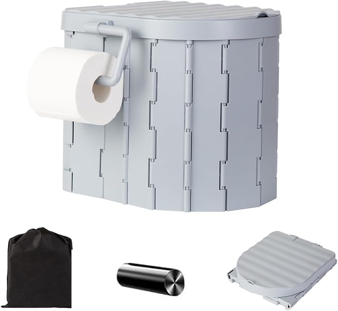 Portable Toilet Kit, Camping Toilet with Pop-Up Privacy Tent Toilet Bags, Washable Portable Outdoor Showers Changing Rooms