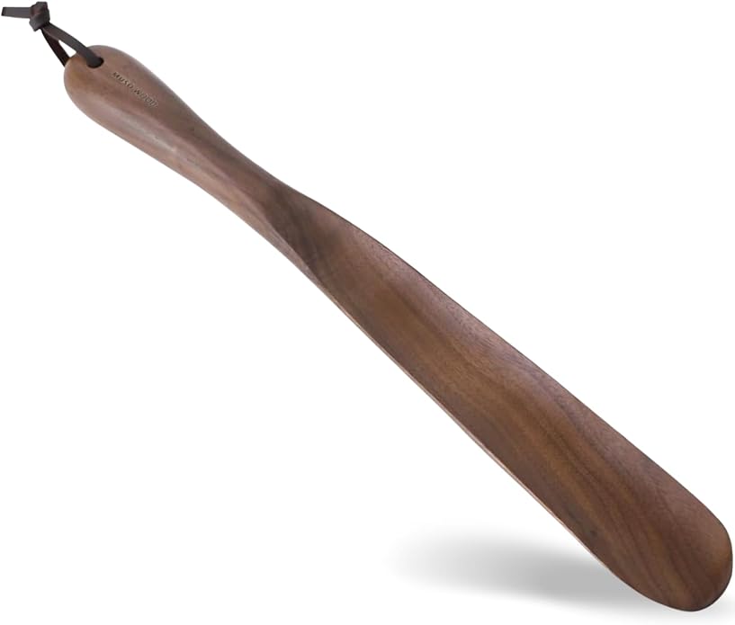 muso wood Shoe Horn Long Handle for Seniors,Wooden Shoehorn for Men, Women, Kids,Pregnancy