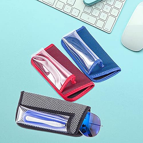 TRIUMPH VISION Reading Glasses Pouch Eyeglass Sleeve Soft Case Slim 3 Pack | Alternative to Bulky Case Lightweight，Neoprene Lined Padded Protect Optical lens Slip in, Cute Pattern Portable for Daily Use