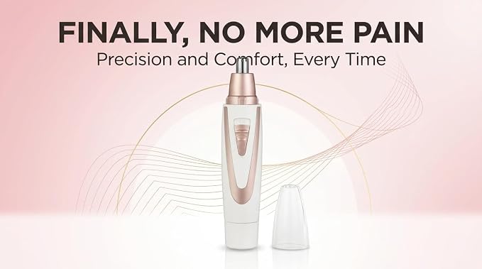 Ear and Nose Hair Trimmer Clippers: 2026 Professional Painless Eyebrow & Facial Hair Trimmers Remover for Women, Battery-Operated Nasal Clipper, Dual Edge Waterproof Blades for Easy Clean, Pink
