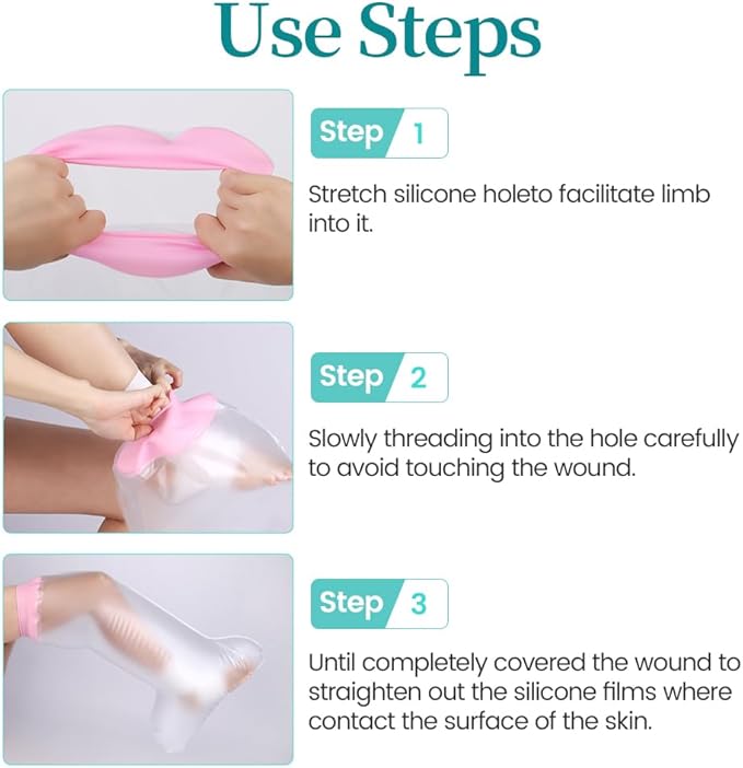 Waterproof Cast Covers for Shower Leg, Knee Surgery Recovery Equipment, Cast Protector for Showering Leg Adult Wounds, Cast Cover Leg Adult After Surgery, Shower Boot Cover Waterproof Foot, Reusable