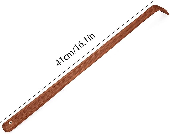 Tomorotec Wooden Back Scratcher, Long Handle Itch Relief, 16 in, Yellow | Streblus Elongatus Wood Body Massager Set, Handcrafted Relaxation Tool For Men Women Adults, Smooth Comfortable Grip Design