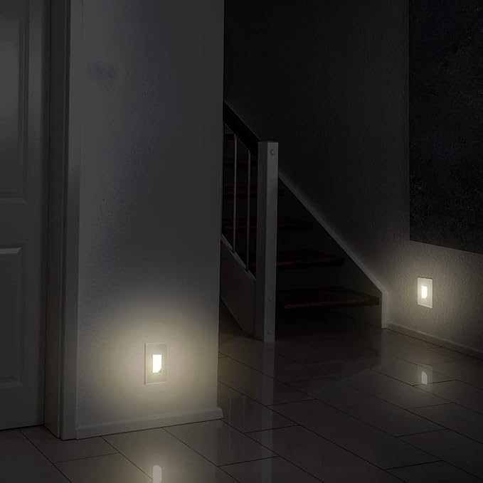 TOPGREENER Full Face LED Decorator Guide Light with Auto Sensor, White. | 120VAC/15A Night Light with Automatic Daylight Sensor Soft Glow for Hallway, Bedroom, Bathroom