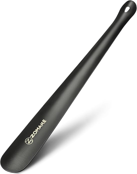 ZOMAKE Shoe Horn Long Handle for Seniors Men Women,Metal Long Shoehorn for Boots,16.5" Shoe Spoon Helper