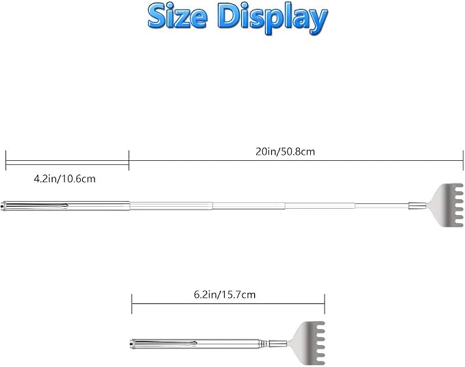 YIMICOO Extendable Back Scratcher for Men 3 Pack Portable Telescopic Metal Back Scratchers/Hand Massager with Pocket Clip for Thanksgiving, Birthday, Christmas Gifts