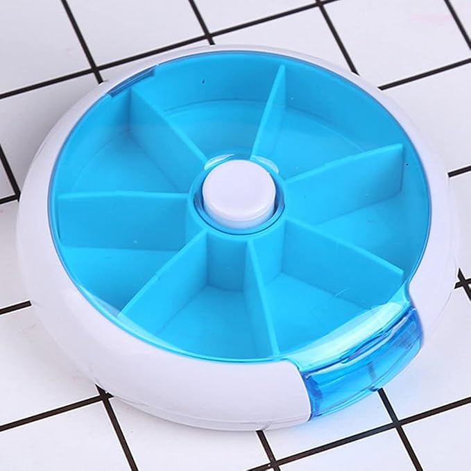 INVODA Rotating Weekly Pill Dispenser 7 Day 3 Times Medicine Pill Planner with 7 Compartments