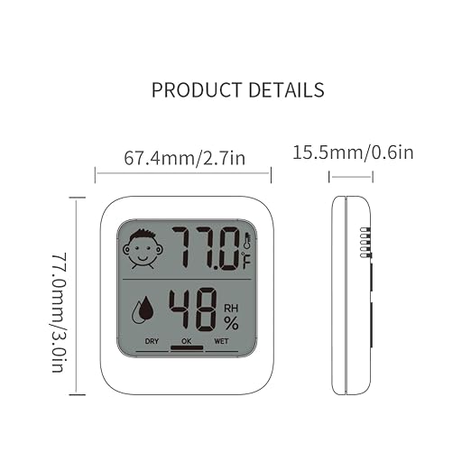 HATUSOKU Digital Thermometer and Hygrometer with Comfort Face Display, Hygrometer, Stand, Magnet, Hanging, Simple, Infectious Disease Prevention, Heat Stroke Prevention (Simple, No Clock)