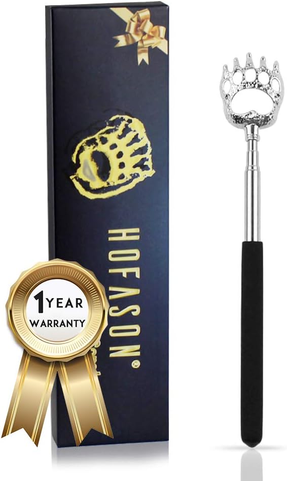 HOFASON Back Scratcher, Fathers Day Dad Gifts for Husband/Grandpa, Christmas Stocking Stuffers for Men/Women/Adults, Bear Claw Back Scratcher Portable Extendable, Novelty Idea Funny Men Small Gifts