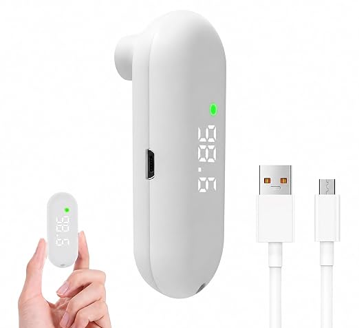 Rechargeable Medical Forehead Thermometer for Adults and Children Portable White Non-Contact Digital Thermometer with Fast 1-Second Touchless Reading White