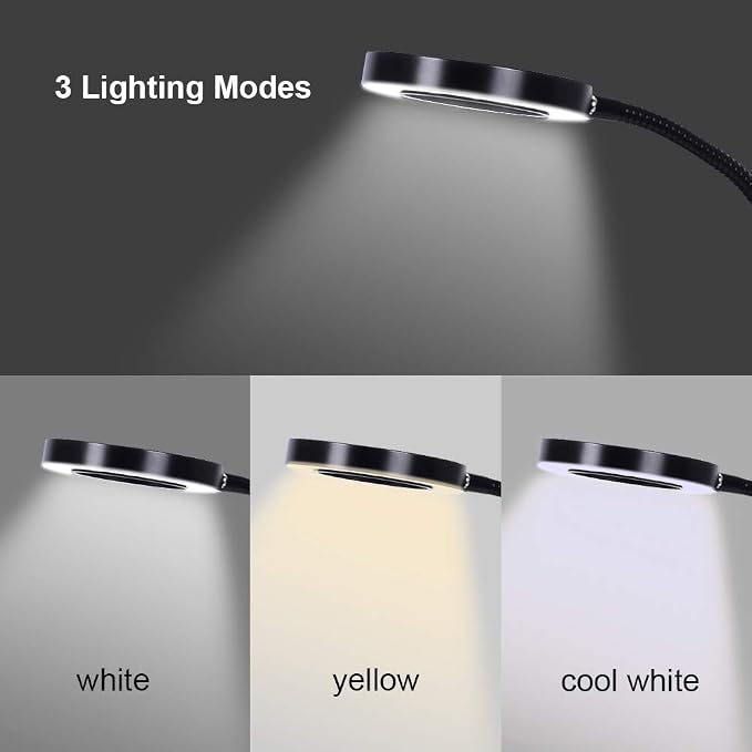 NEWACALOX LED 3X Magnifier, Flexible Gooseneck Magnifier Lamp Strong Magnet Base, Can Be Positioned to Hold The Magnifier Where You Want Hands Free