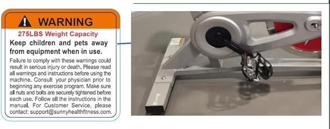 Sunny Health & Fitness ACTIVE Series Smart Exercise Bike with SunnyFit App Connection