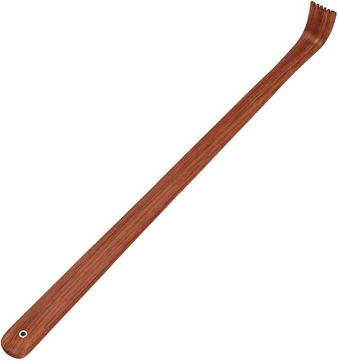 Tomorotec Wooden Back Scratcher, Long Handle Itch Relief, 16 in, Yellow | Streblus Elongatus Wood Body Massager Set, Handcrafted Relaxation Tool For Men Women Adults, Smooth Comfortable Grip Design