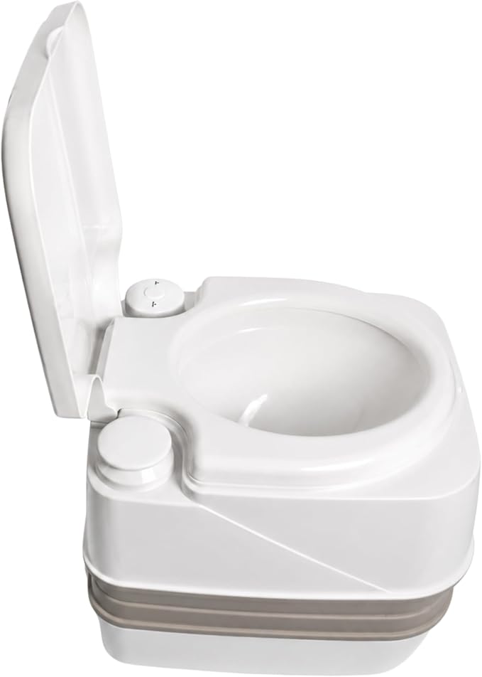 SEAFLO Premium Camping Portable Toilet - 5.8 Gallon Waste 3.43 Gall Fresh Tank (100 Flushes), 440 lbs Max Weight, Level Indicator, Sealed Waste Tank for RV, Boat, Elderly, Off-Grid, 4-Year Warranty