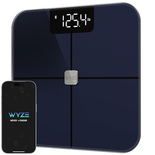 Wyze Smart Scale for Body Weight, Digital Scale for Body Weight BMI Muscle Mass, Heart Rate Monitor, Bluetooth Weight Scale with Baby/Pet/Luggage Mode, 400 lbs, Black