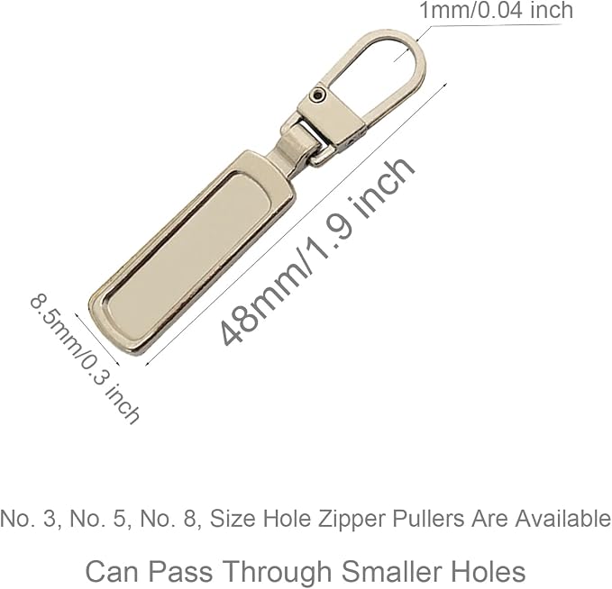 Mizeer Zipper Pull Replacement for Small Holes Zipper, Detachable Zipper Tab Repair for Clothing Jackets Boots